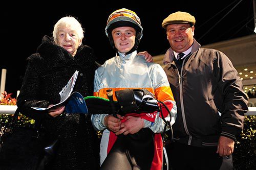 Winning owner Mrs Carol Roper with Conor McGovern and Michael Halford
