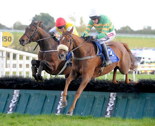 Hash Brown, near side, on his way to victory in Limerick