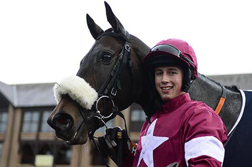 Bryan Cooper after returning to the winners' enclosure with Lord Scoundrel