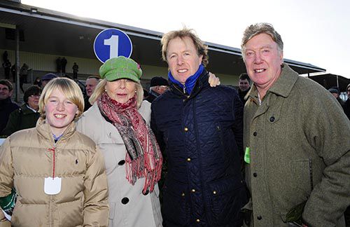 Charlie Swan with son Harry and parents Teresa and Donald after Rogue Trader had won 