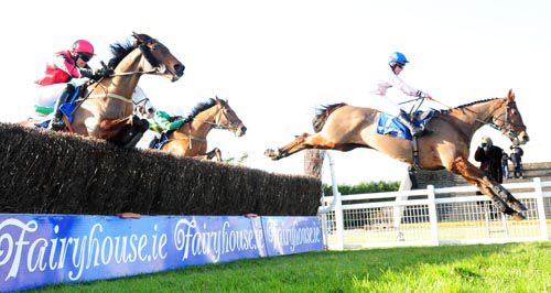 Los Amigos and Andrew Lynch jump the last in front