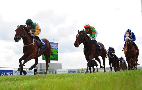 Urbestchance and Colin Keane (left) cross the line in front