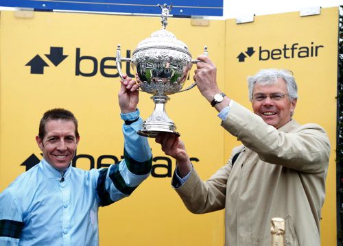 Trainer Hughie Morrison (right) seen here with Jim Crowley