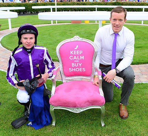 Mayo footballer and sponsor of the card at Ballinrobe, Donal Vaughan, with Joseph O'Brien