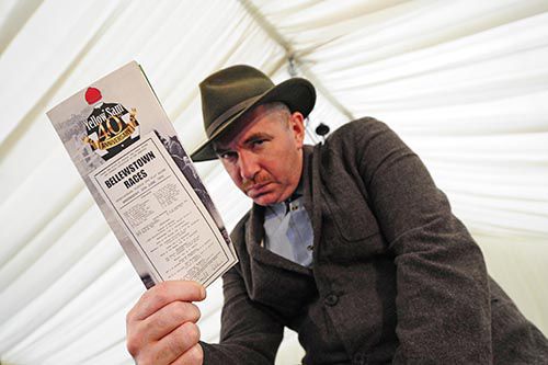 Bellewstown 2015 Actor Pauric McIntyre as Barney Curley celebrating the 40th anniversary of the gamble 