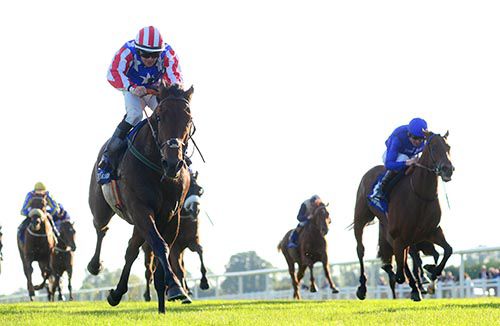 Hudson's Bay, left, takes charge in Fairyhouse