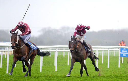 Danny Mullins and his airborne whip on Witness Of Fashion (left)