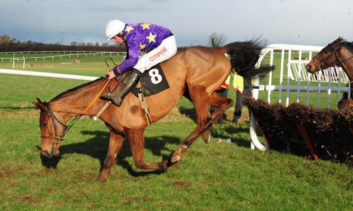 Oscar Lantern and Davy Russell recovered from this final flight mistake