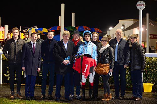 Members of the Annus Mirabillis Syndicate join Donnacha O'Brien and Aidan O'Brien (right) in the winner's enclosure