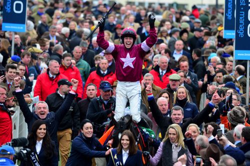 Bryan Cooper celebrates Gold Cup victory on Don Cossack