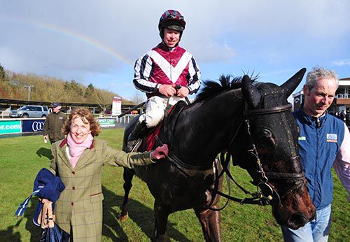 Fine Rightly is led in by owner/breeder Patricia Duffin & Stuart Crawford at Cork last year