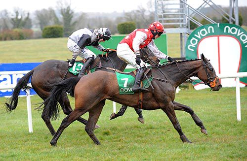 Msmilan and Paddy Kennedy (nearest) get up to beat West Bridge