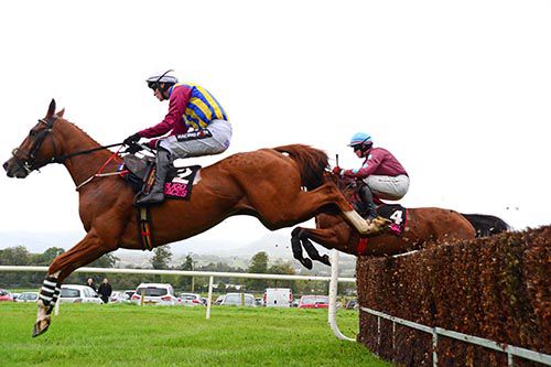 Presenting Mahler and Danny Mullins (nearside) on the way to victory in the Sligo opener