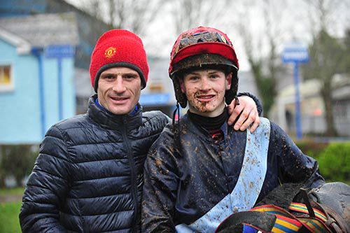 Roger and brother Liam Quinlan after his landmark success