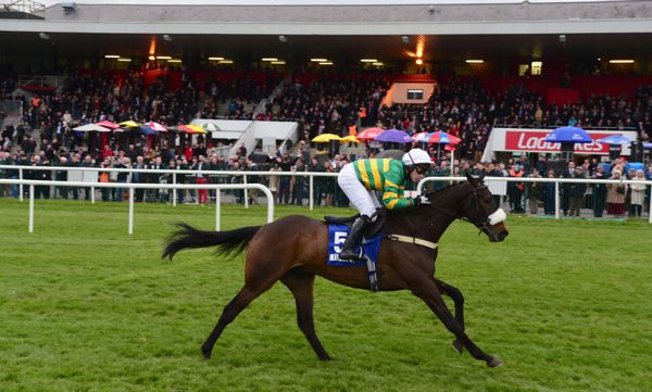 Jonjo O'Neill jnr riding Dead Right to victory when an amateur at the 2017 Punchestown Festival 