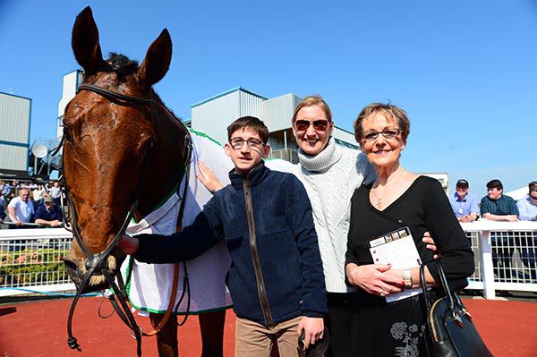 Trainer Sandra Hughes with son Philip, mum Eileen and Art Of Payroll