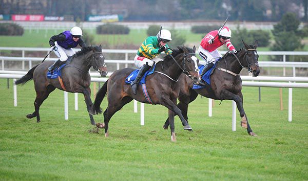 Blackbow (right) battles it out with Ballyneety and The Holy One