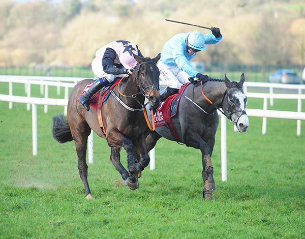 Galtymore and Schindlers Ark (right) fight out the finish