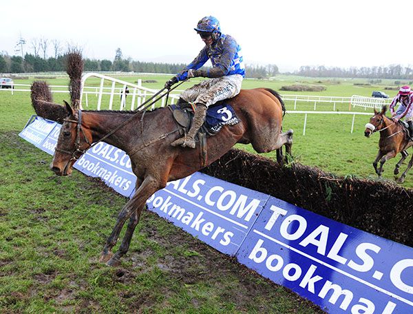 Pairofbrowneyes and Paul Townend clear the last in the Toals.com Leinster National
