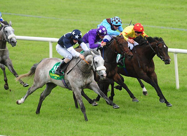 Grey filly True To Herself storms into the lead