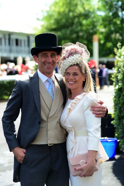 National Hunt jockey Davy Russell and his wife Edelle at Ascot yesterday
