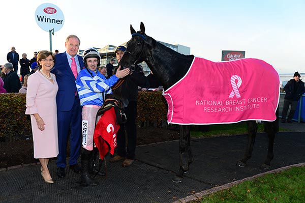 A beautiful presentation sheet marks Sweet Home Chicago's win in the Miriam Hand 'Play In Pink Fundraiser' Hurdle