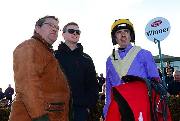 Luke and Aubrey McMahon with Ruby Walsh after Suinda's win