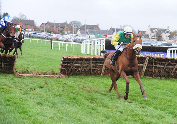 Golden Spear races away from the last under Eoin O'Connell