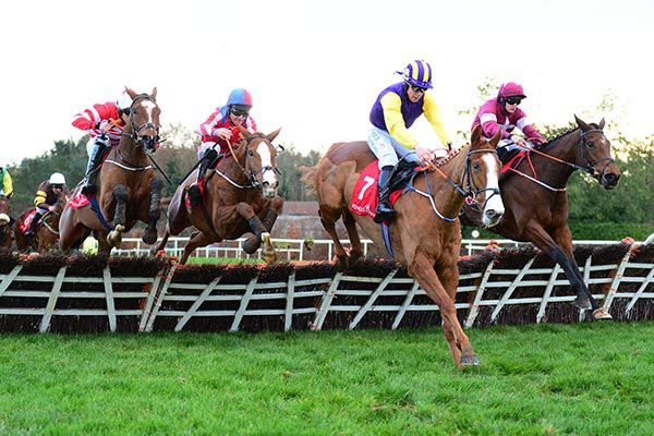 Second from left Star Maker comes with his winning run under Davy Russell