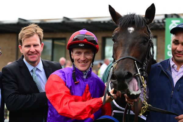 Romanised pictured with trainer Ken Condon (left) and Billy Lee after winning the Minstrel Stakes