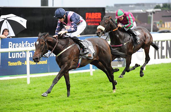 RAVEN'S CRY and Billy Lee win the Foran Equine Irish EBF Auction Maiden.