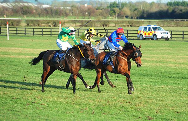 All About Alfie (Eamonn Corbett) sees off Eagle Roque (Bryan Cooper) and Olive D'haguenet (Danny Mullins)