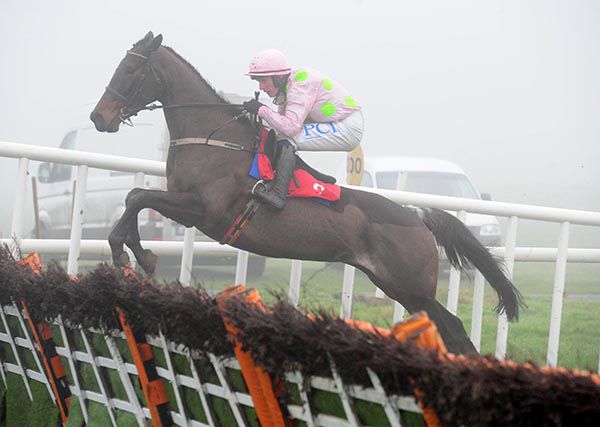 Benie Des Dieux and Paul Townend make a pretty picture in the fog at Gowran