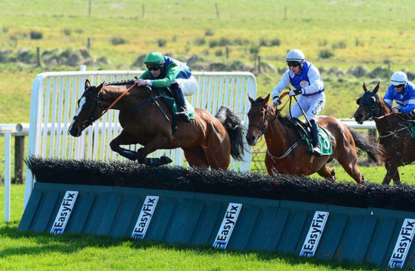 Barnaviddaun (David Mullins) leads Vinnie Is Busy (Kevin Brouder) and Dilly Filly (Dylan Johnston) home