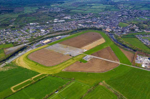 An aerial view of Listowel Racecourse