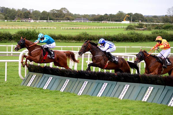Metal Man (Jack Kennedy) leads Flemings Dream (Rachael Blackmore) and Friary Rock (Phillip Enright) home