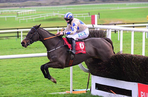 Rachael and Captain Guinness clear the last at Punchestown on Friday
