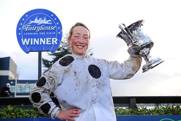 A delighted Lorna Brooke after her Fairyhouse success
