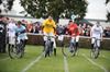 The slow bicycle race during the Jockeys Olympics at Naas 20-02-11