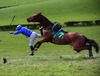 Jason McKeown is shot out of the saddle at Taylorstown ptp 30-04-11