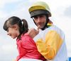 Paul Lecky gives a thumbs up to the camera after he scored on his own horse My Elusive Dream at Manorcunningham, following up on his win over the course last weekend.