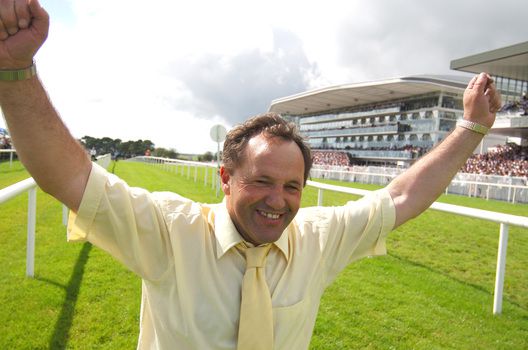 A jubilant Liam Burke after winning the   Galway Plate with Sir Frederick