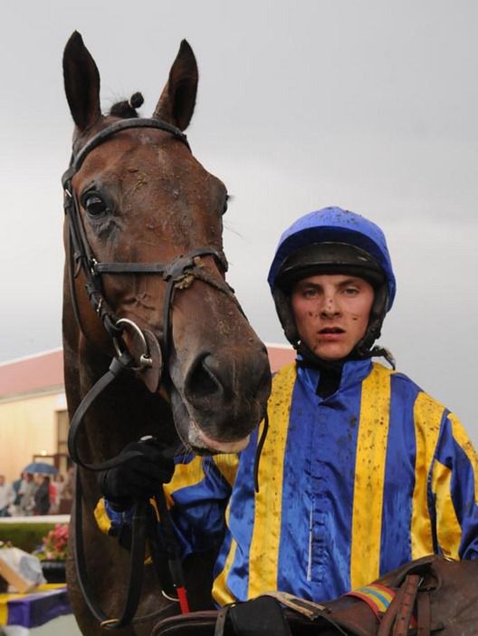 Declan Bates after riding his first winner aboard Mount Welcome 