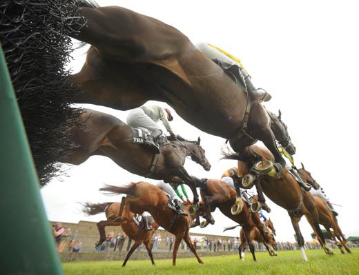 Tramore 16-8-09 Action From The Tramore FEstival Maiden Hurdle Won By BELAIR.(Photo HEALY RACING)