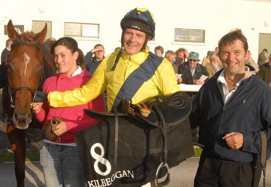 Barry Connell and Conor O Dwyer in the winners enclosure   after the easy victory of Tripolovitch
