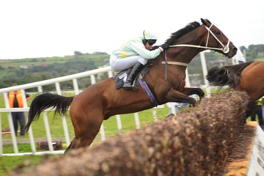Barry Geraghty and Duers jumping 