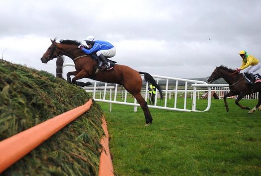 Arkendale and Roger Quinlan jump the final fence