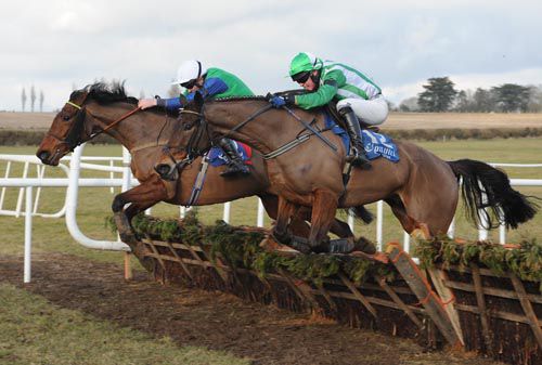 Knockbrack Vic (far side) battles off   Whatsabillion at Clonmel