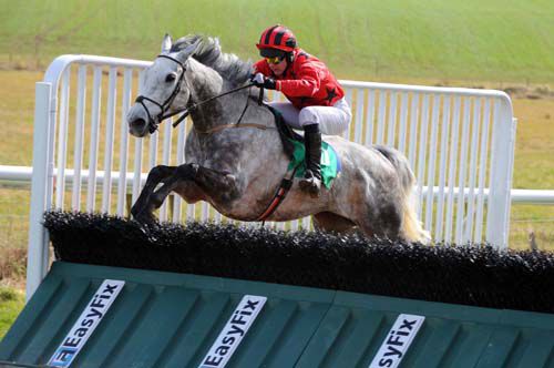 Thepartsover and Mick Darcy clears the last   to win for trainer Michael Moran