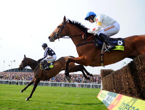 Imperial Commander leads What A Friend before parting company with Paddy Brennan